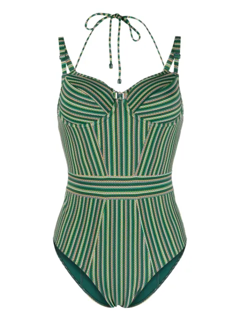 Marlies Dekkers Holi Vintage striped padded swimsuit Green 36895