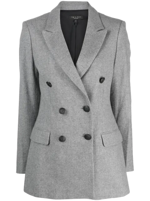 rag & bone double-breasted virgin wool-blend blazer Grey WAW23F4020AL20