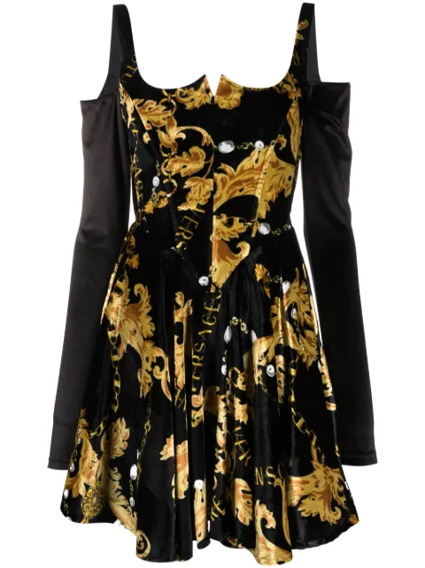 Versace Jeans Couture Chain Couture long-sleeved corset dress Black 75HAO914NS288