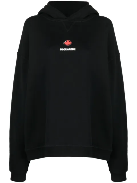 DSQUARED2 logo-print cotton hoodie Black S75GU0471S25516
