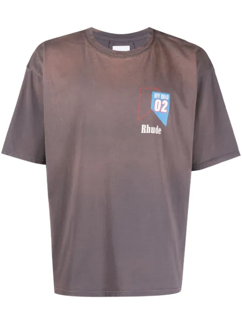 RHUDE O2 Off-Road print cotton T-shirt Grey RHPF23TT08012675
