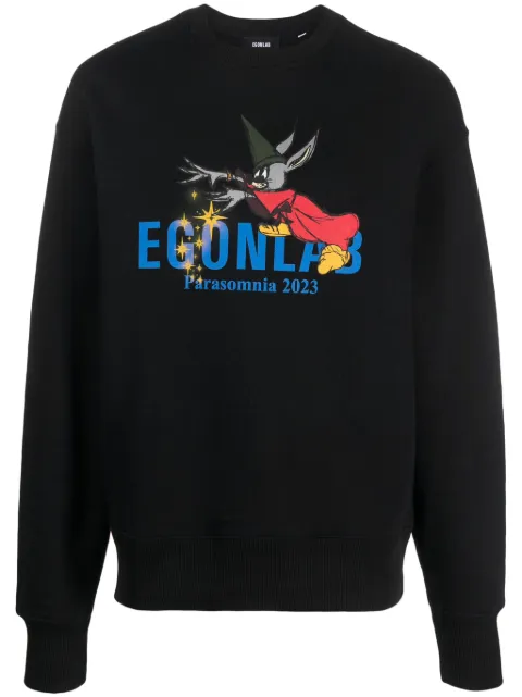 EGONlab. logo-print cotton sweatshirt Black SW001A