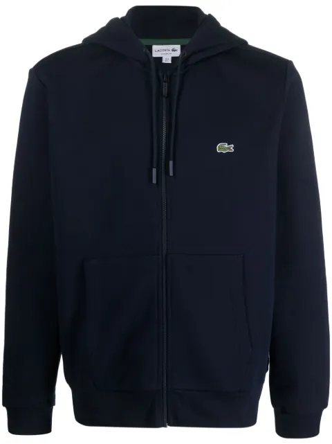 Lacoste logo-embroidered zip-up hoodie Blue SH9626