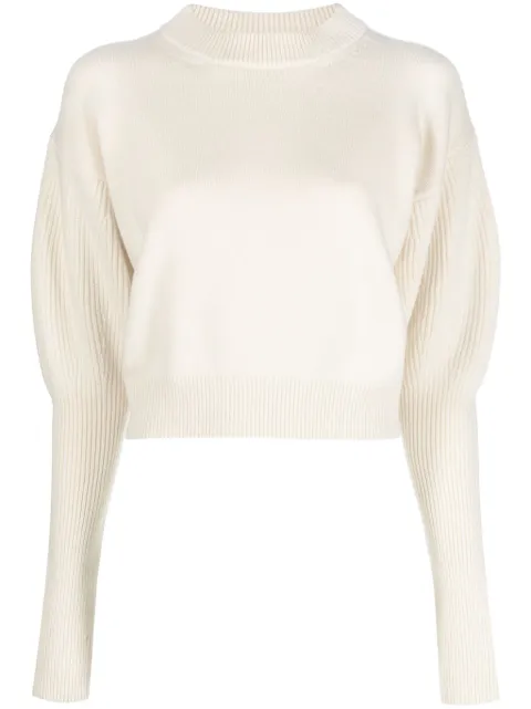 Alexander McQueen cropped wool-cashmere jumper Neutrals 768797Q1A7G