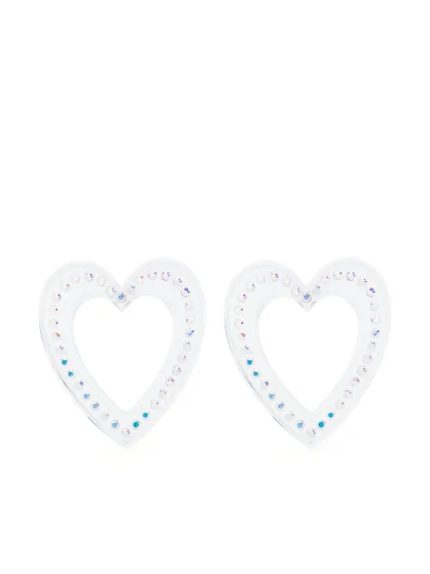SafSafu Big Heart crystal-embellished earrings Neutrals BIGHEARTEARRINGS