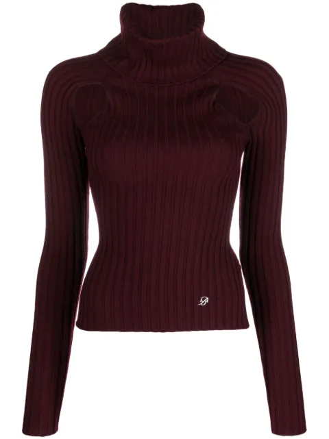 Blumarine ribbed-knit cut-out sweater Red A344M033A