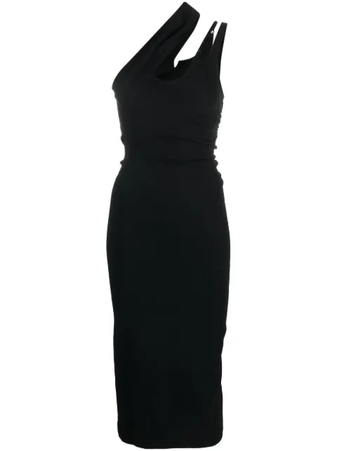 Mugler asymmetric midi dress Black 23W1RO1308470