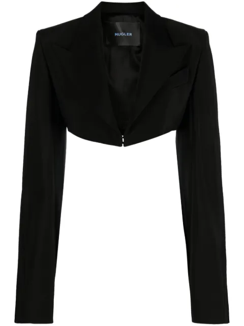 Mugler cropped twill blazer Black 23W1VE0380182