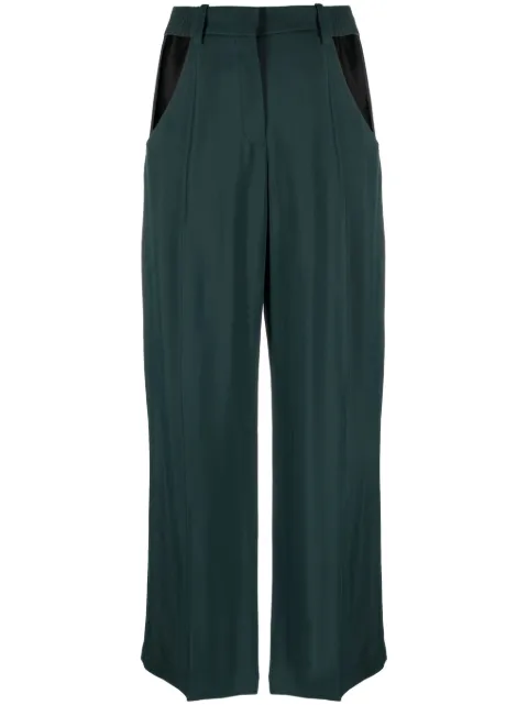 Mugler cut-out wide-leg trousers Green 23W1PA0396182