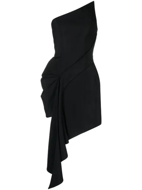 Mugler draped asymmetric minidress Black 23W1RO1494182