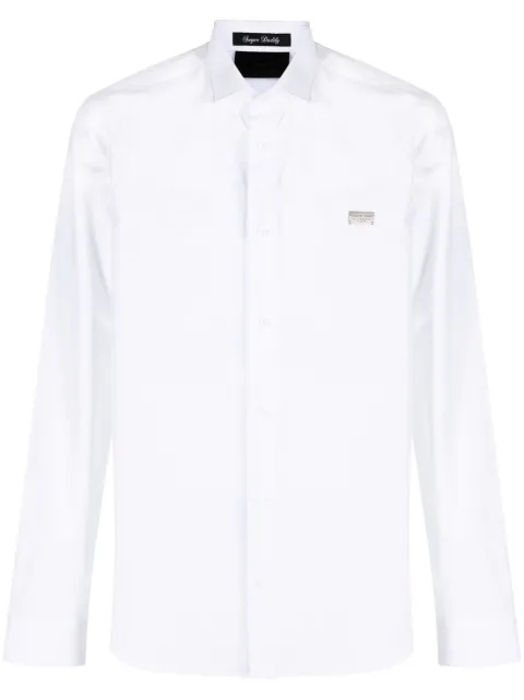 Philipp Plein Sugar Daddy Cut LS shirt White AACCMRP2079PTE003N