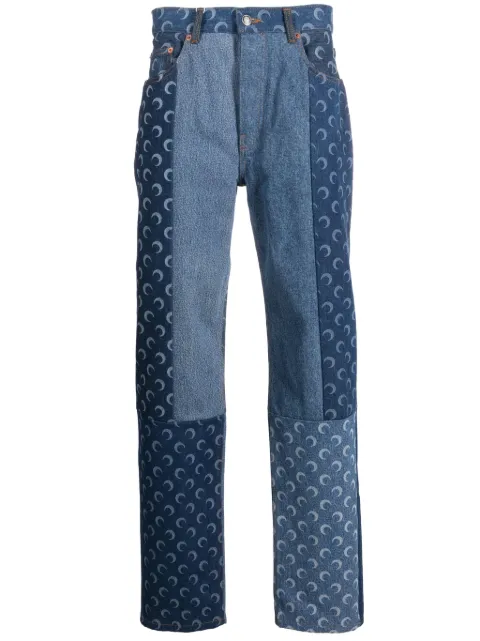 Marine Serre Regenerated-denim slim-fit jeans Blue MPA002UDEN0003BL50