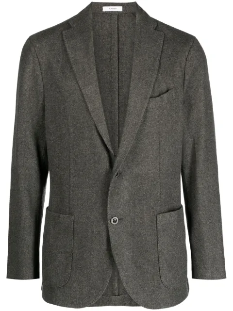 Boglioli notched-collar single-breasted blazer Green N1302JFA0426