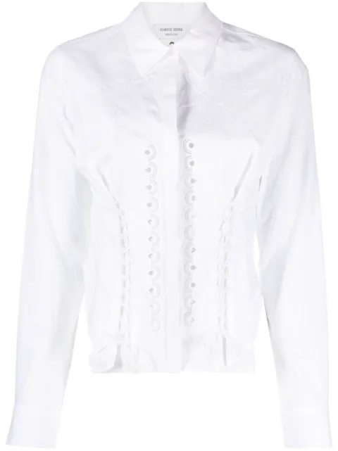 Marine Serre Regenerated corset shirt White WSI002WH20