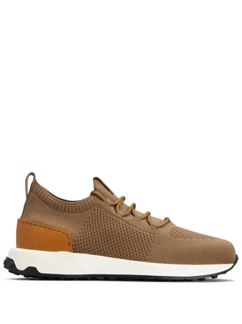 Tod's logo-appliqué knitted sneakers Brown XXM63K0IE40TAD