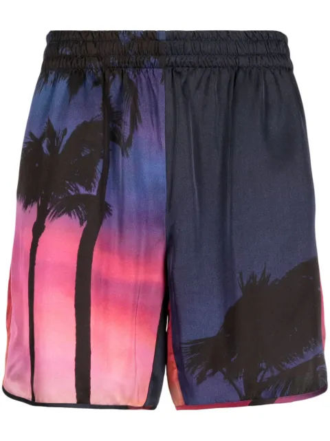 BLUE SKY INN graphic-print elasticated-waist shorts Blue BS2303ST021