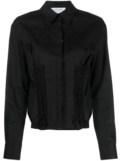 Marine Serre Regenerated Household corset shirt Black WSI002UWOV0008