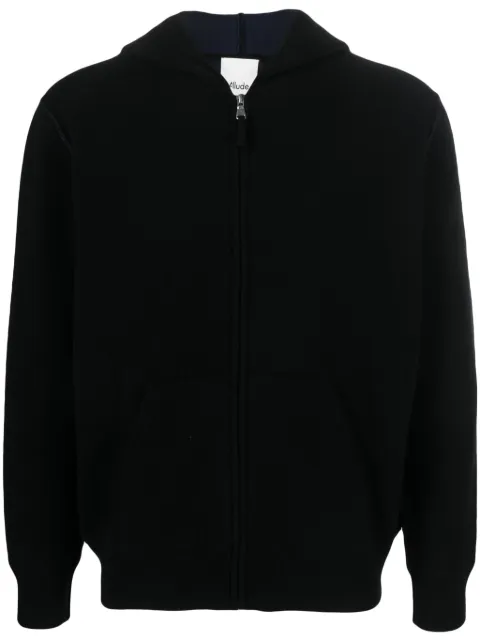 Allude classic-hood zip-up jumper Black 37610