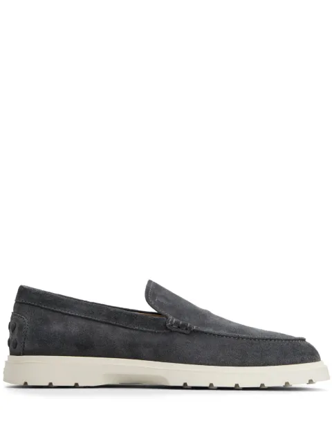Tod's logo-debossed suede loafers Grey XXM59K00040RE0