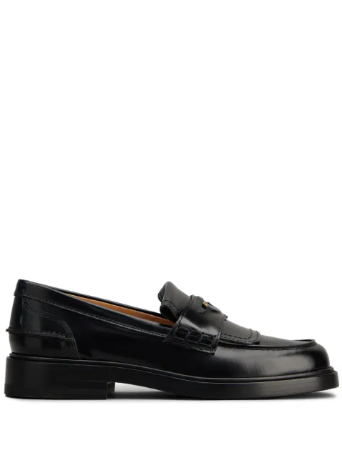Tod's logo-plaque leather loafers Black XXW97K0IC70SHA