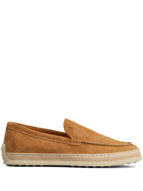 Tod's logo-debossed suede espadrilles Brown XXW92K0HU30M8W