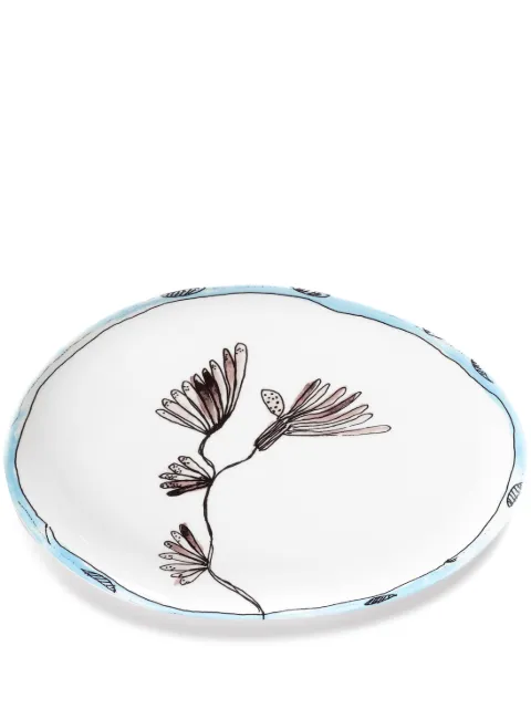 Serax x Marni Midnight Flowers oval plate White B9223109719