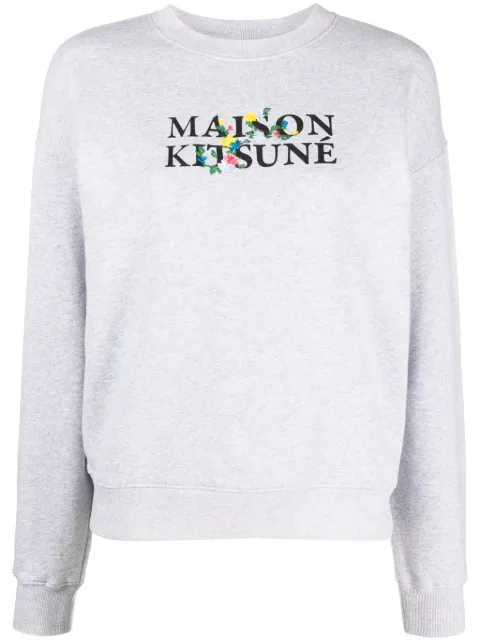 Maison Kitsuné logo-print cotton sweatshirt Grey LW00305KM0307093