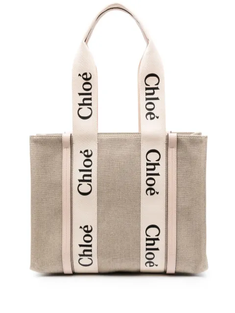 Chloé medium Woody tote bag Neutrals CHC22AS383I26