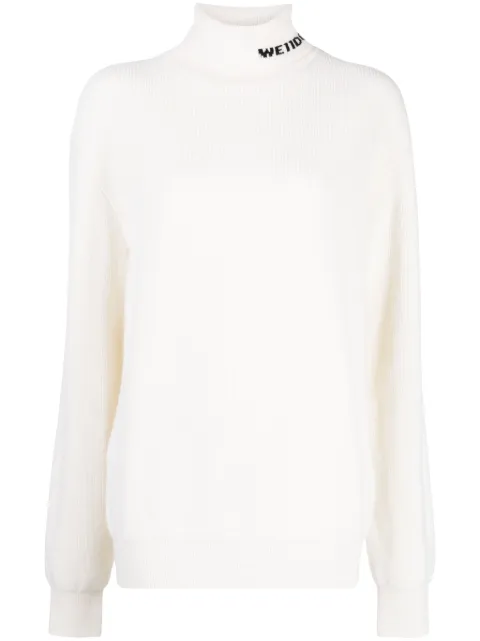 We11done intarsia-knit roll-neck jumper White WDKT323620UIV