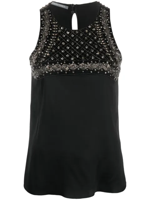 Alberta Ferretti bead-embellishment sleeveless blouse Black AEF232U02286619