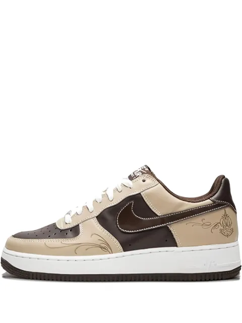 Nike Air Force 1 embroidered leather sneakers Brown 307334