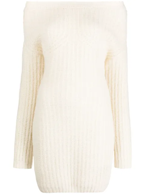DSQUARED2 off-shoulder knitted minidress White S72CV0439S18355