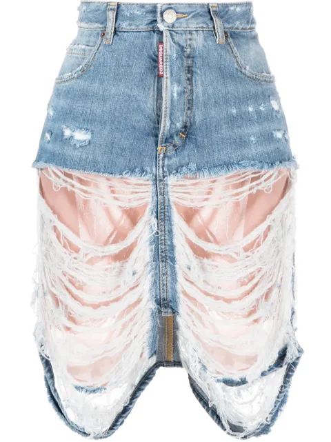 DSQUARED2 distressed denim skirt Blue S72FV0030STZ111
