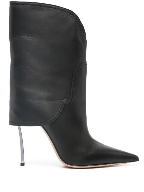 Casadei 100mm leather boots Black 1R437W100MC2245