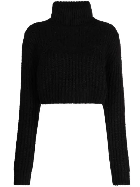 DSQUARED2 ribbed-knit cropped jumper Black S72HA1171S18355