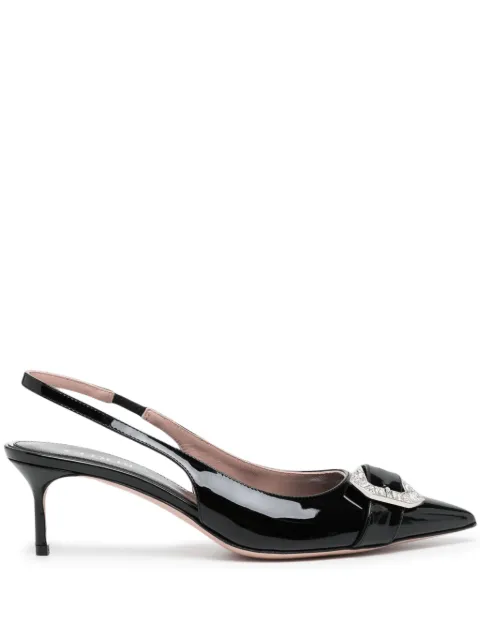 Gedebe buckle-detail leather pumps Black MEGHANSLINGBACK