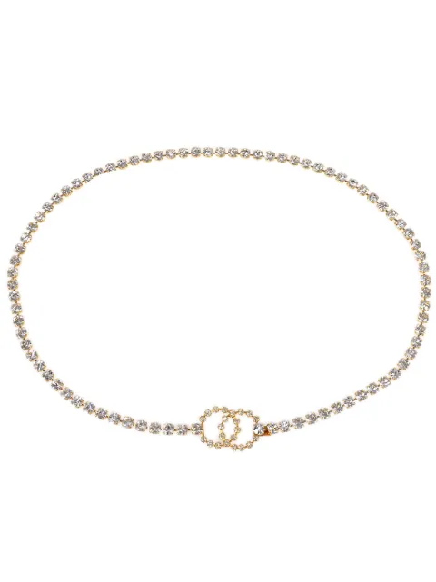 CHANEL Pre-Owned 1995 CC link rhinestone belt Gold BE95P