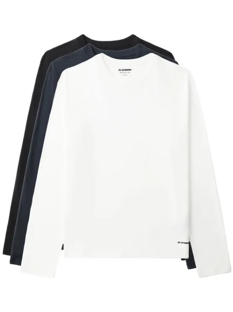 Jil Sander logo-patch cotton T-shirt (set of three) Blue J47GC0002JTN254