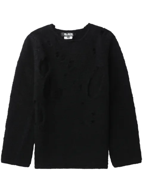Black Comme Des Garçons distressed-effect wool jumper Black 1LN003