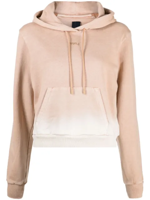 Juun.J logo-embroidered cotton hoodie Brown JW3X41W00