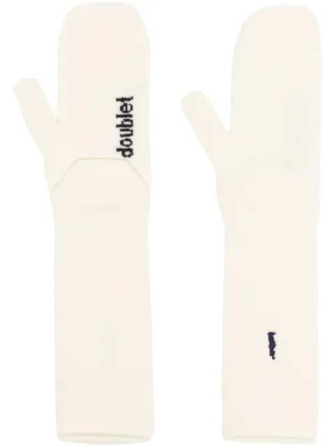 Doublet logo-intarsia knitted mittens White 23AW61SC28