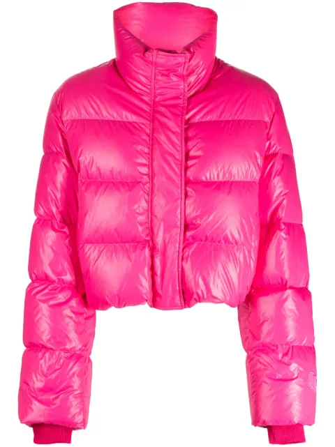 Juun.J quilted cropped puffer jacket Pink JW3X39W01