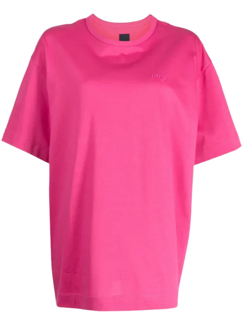 Juun.J Compliqué motif-embroidered cotton T-shirt Pink JW3742W02X