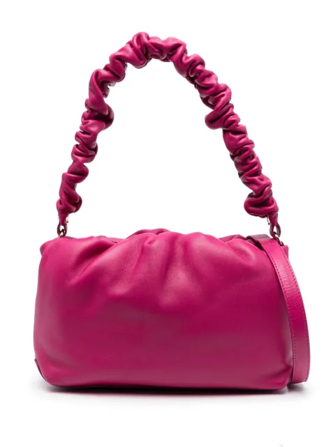 Zanellato ruched-handle leather shoulder bag Pink 0684300710000