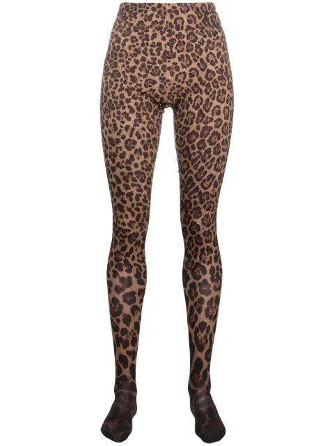 Valentino Garavani leopard-print tights Brown BMV00D81D