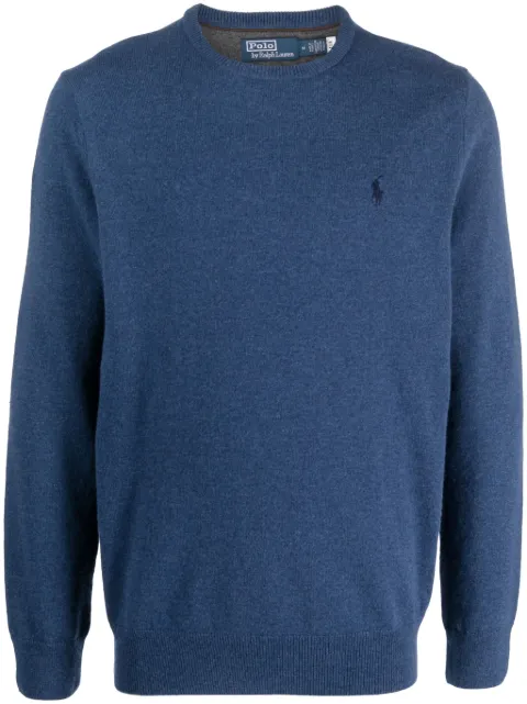 Polo Ralph Lauren Polo-Pony-embroidered wool jumper Blue 710876714015