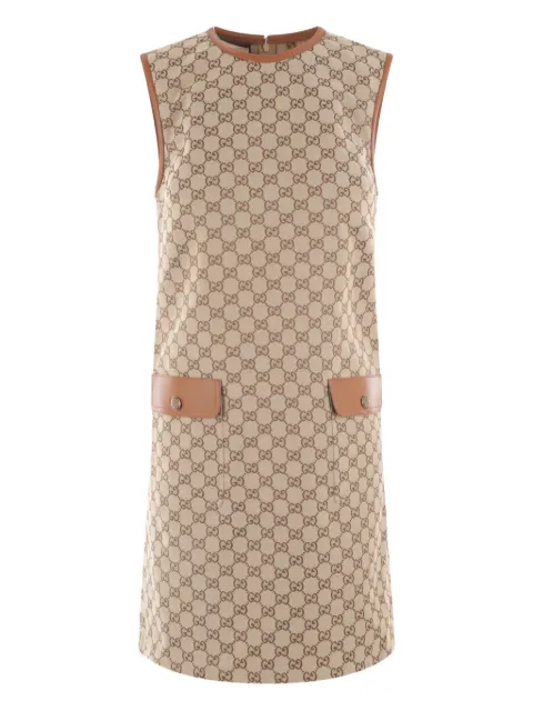 Gucci GG Supreme sleeveless minidress Brown 744121Z8BII