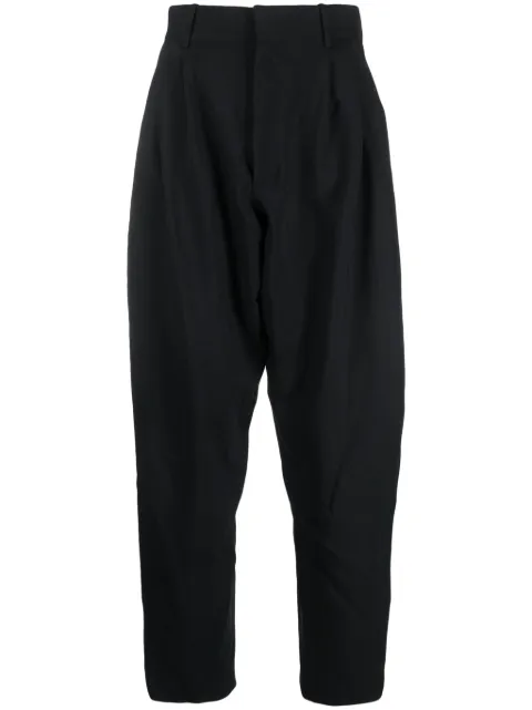QUIRA pleat-detailing wool tapered trousers Black W3QQ334WT