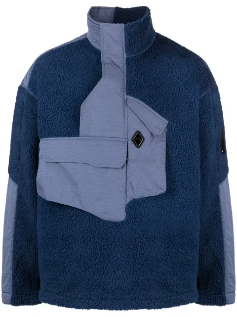 A-COLD-WALL* Bonded Axis panelled fleece jacket Blue ACWMO183