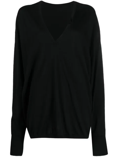 QUIRA virgin-wool V-neck jumper Black W3QQ773KF